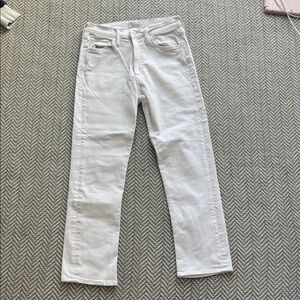 MOTHER Women’s White Straight Jeans